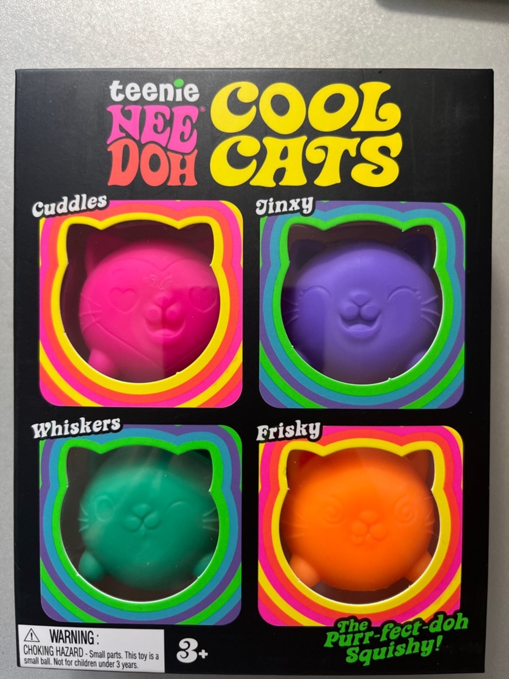Cool Cats Squishy Set - Pink, Purple, Green, Orange